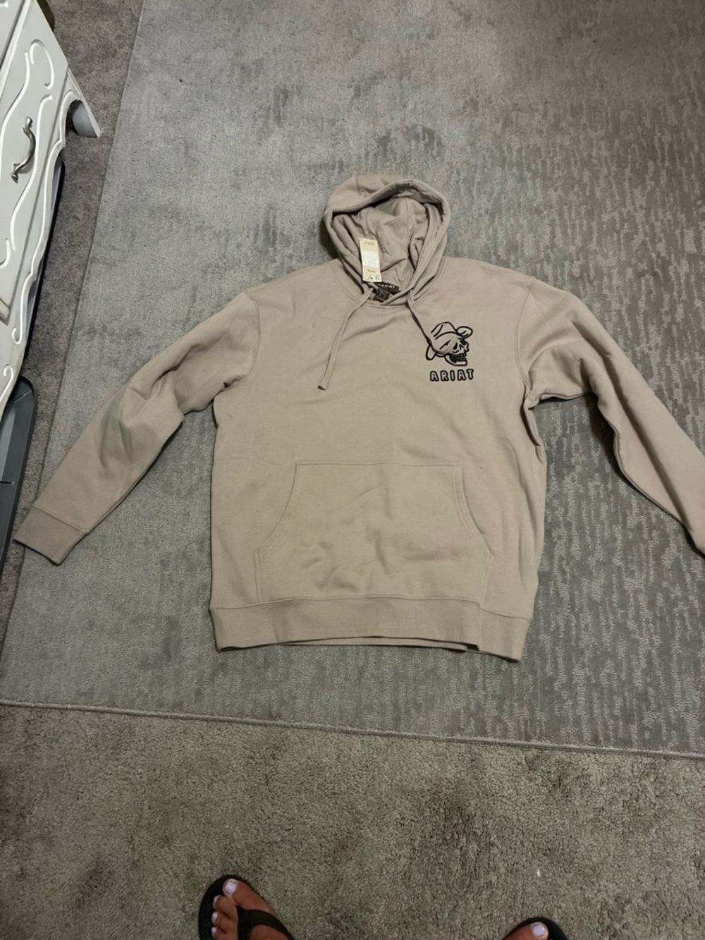 Ariat Men's Taupe Pullover Hoodie with Logo